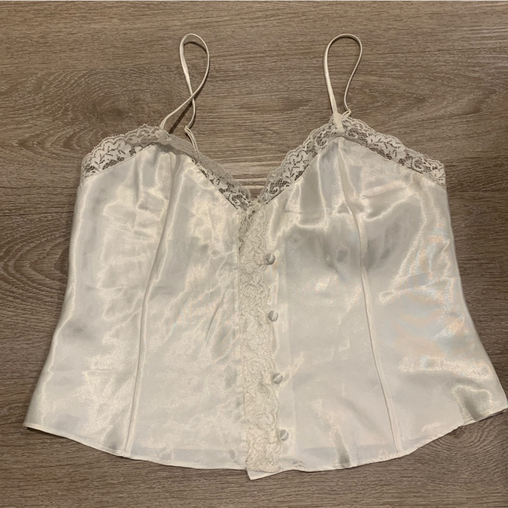 Vintage White Button Down Camisole Size M